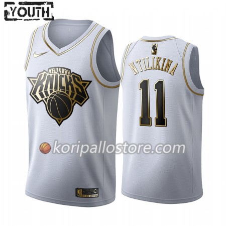 New York Knicks Frank Ntilikina 11 Nike 2019-2020 Valkoinen Golden Edition Lasten Pelipaidat Swingman
